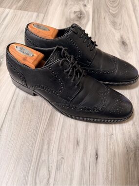 Cole Haan Black Leather Wingtip Oxford Brogue Dress Shoes Men’s 9.5M